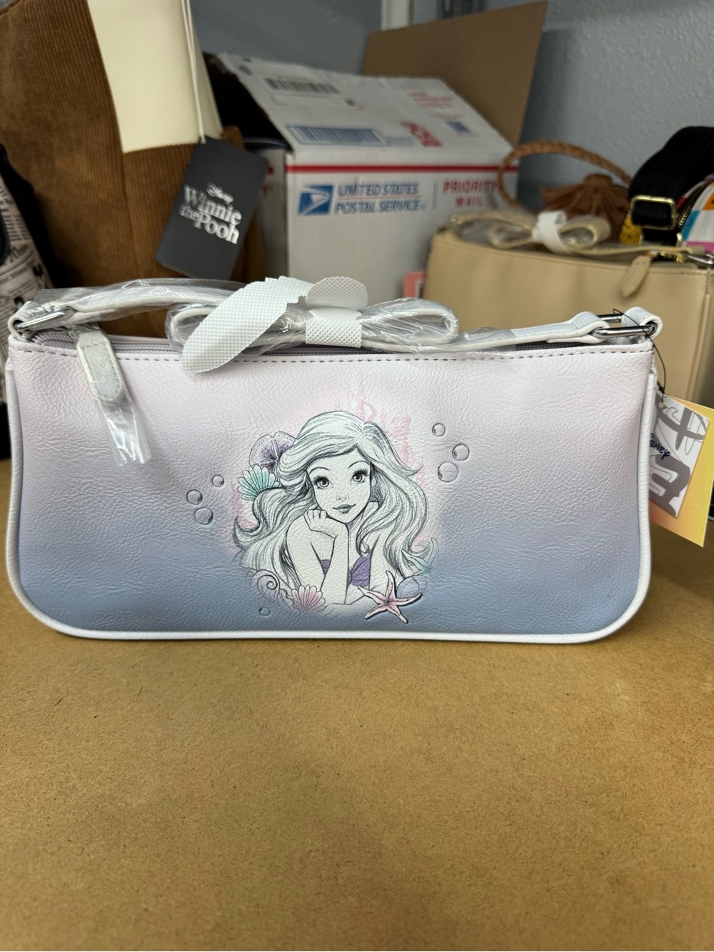Disney Danielle Nicole Ariel Ombre Pastel Shoulder Bag - Pale Lavender NWT